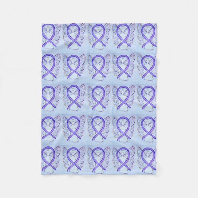 Hodgkin's Lymphoma Awareness Ribbon Fleece Blanket (Front)