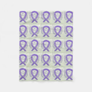 Hodgkin's Lymphoma Awareness Ribbon Fleece Blanket