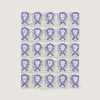 Hodgkin's Lymphoma Awareness Ribbon Fleece Blanket