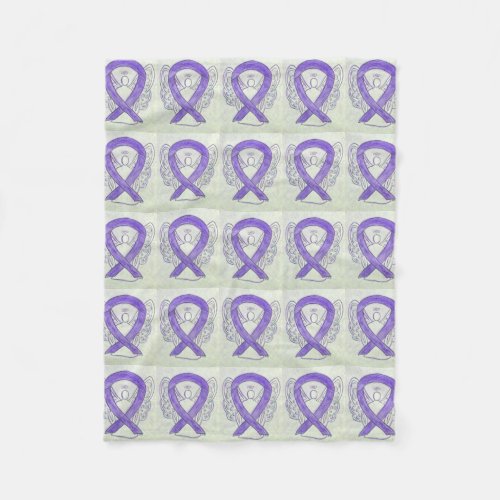 Hodgkins Lymphoma Awareness Ribbon Fleece Blanket