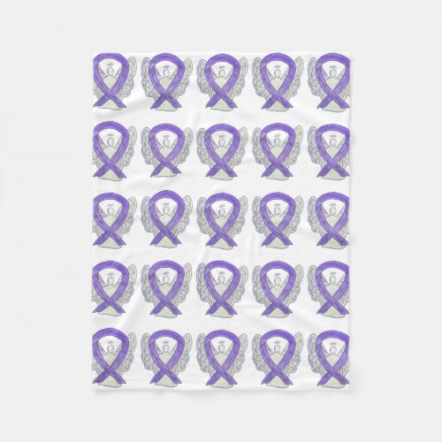 Hodgkins Lymphoma Awareness Ribbon Fleece Blanket