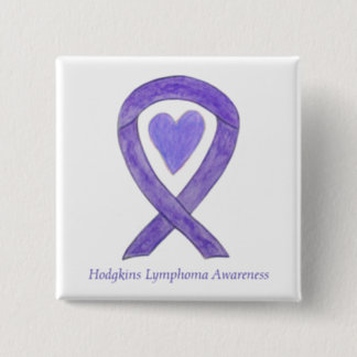 Hodgkins Lymphoma Awareness Ribbon Heart Pins