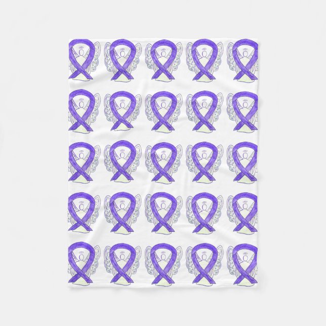 Hodgkin's Lymphoma Awareness Ribbon Soft Blankets (Front)
