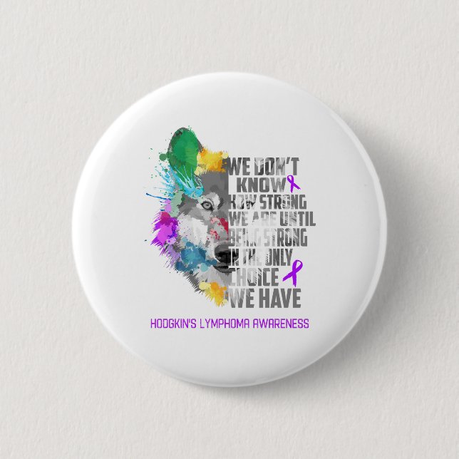 Hodgkin's Lymphoma Awareness Ribbon Support Gifts Button (Front)
