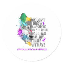 Hodgkin's Lymphoma Awareness Ribbon Support Gifts Classic Round Sticker