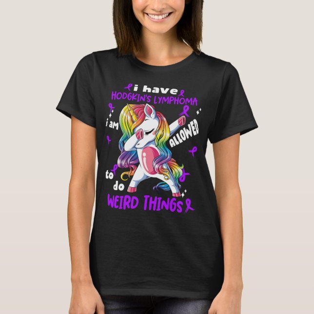 Hodgkin's Lymphoma Awareness Ribbon Support Gifts T-Shirt (Front)