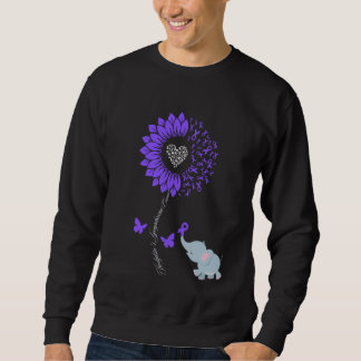 Hodgkin's Lymphoma Awareness Sunflower Elephant Bu Sweatshirt