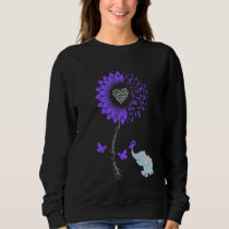 Hodgkin's Lymphoma Awareness Sunflower Elephant Bu Sweatshirt