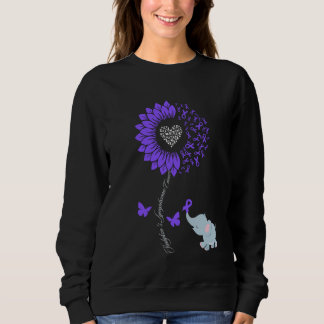 Hodgkin's Lymphoma Awareness Sunflower Elephant Bu Sweatshirt