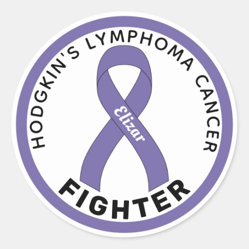 Hodgkins Lymphoma Cancer Fighter Ribbon Classic Round Sticker