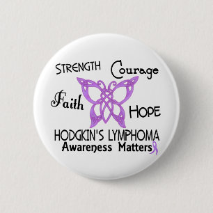 Hodgkin's Lymphoma Celtic Butterfly 3 Pinback Button