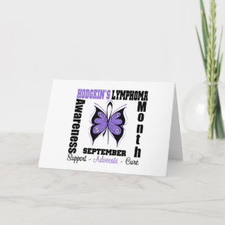 Hodgkins Lymphoma Month Butterfly Awareness Card