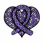 Hodgkins Lymphoma  Mosaic Heart Ribbon Sculpture