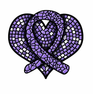 Hodgkins Lymphoma  Mosaic Heart Ribbon Sculpture
