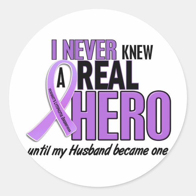 Hodgkins Lymphoma REAL HERO 2 Husband Classic Round Sticker (Front)