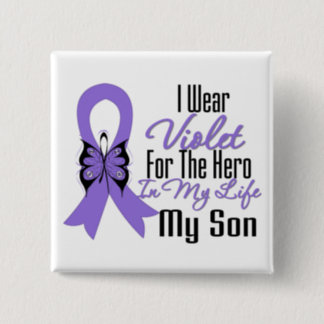 Hodgkins Lymphoma Ribbon My Hero My Son Button