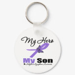 Hodgkins Lymphoma Ribbon My HERO My Son Keychain