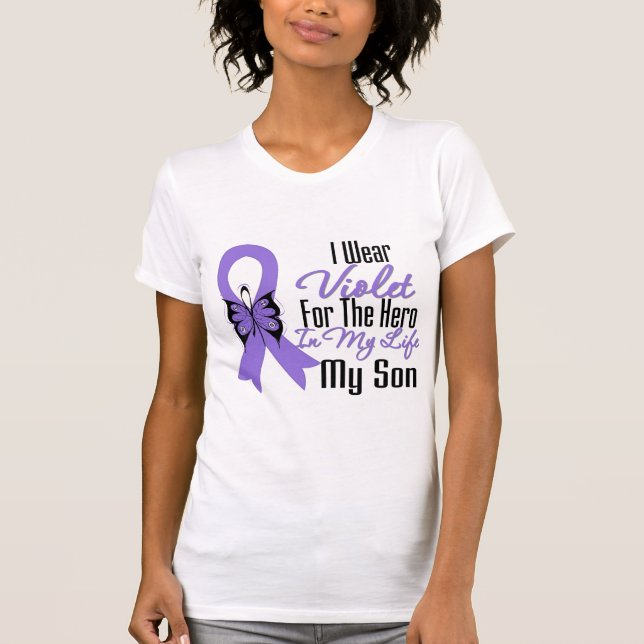 Hodgkins Lymphoma Ribbon My Hero My Son T-Shirt (Front)