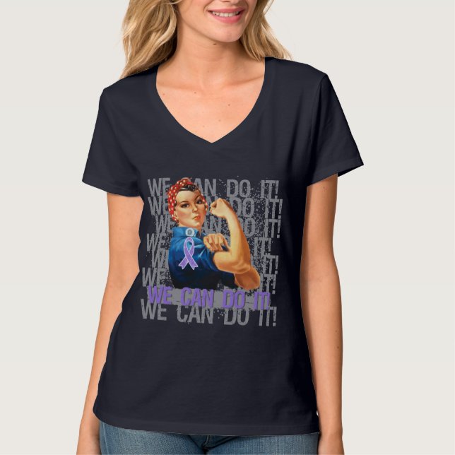 Hodgkin's Lymphoma Rosie WE CAN DO IT T-Shirt (Front)