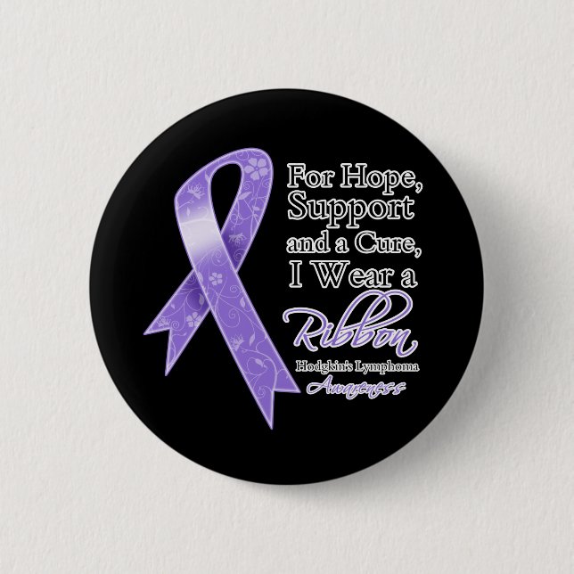 Hodgkins Lymphoma Support Hope Awareness Pinback Button (Front)