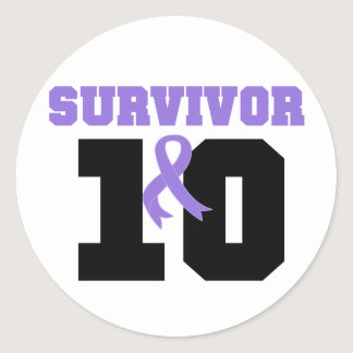 Hodgkins Lymphoma Survivor 10 Years Classic Round Sticker