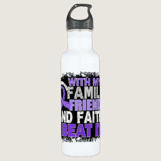 Hodgkin's Lymphoma Survivor Family Friends Faith Stainless Steel Water Bottle