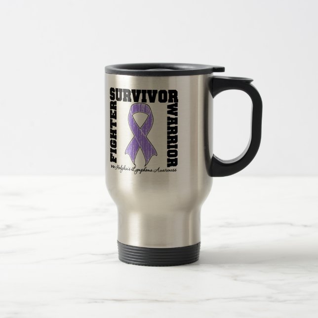 Hodgkins Lymphoma Survivor Fighter Warrior Travel Mug (Right)