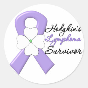 Hodgkin's Lymphoma Survivor Flower Ribbon Classic Round Sticker