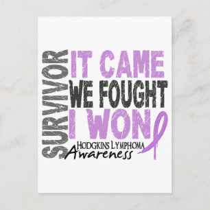 Hodgkins Lymphoma Survivor It Came We Fought I Won Postcard
