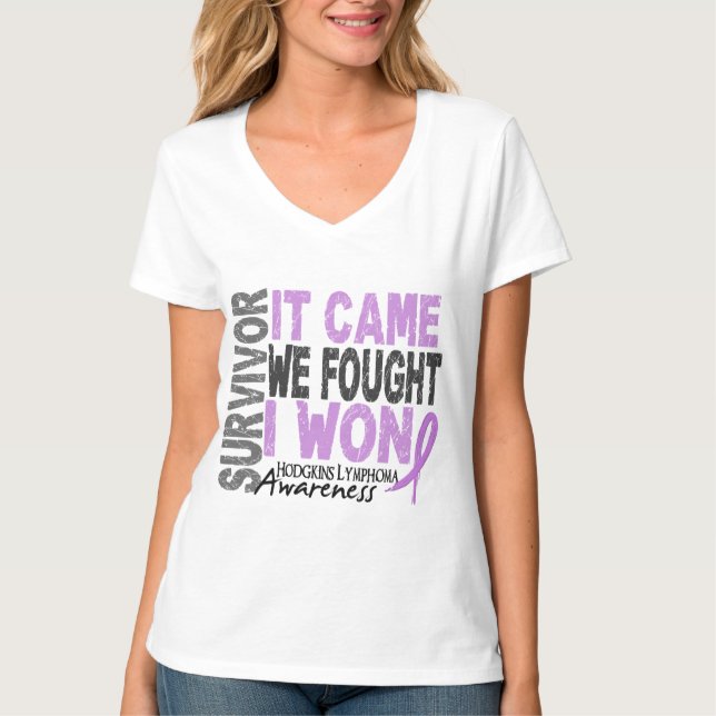 Hodgkins Lymphoma Survivor It Came We Fought I Won T-Shirt (Front)