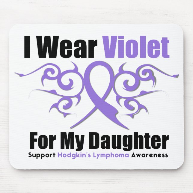 Hodgkins Lymphoma Tribal Ribbon For My Daughter Mouse Pad (Front)
