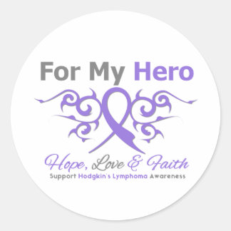 Hodgkins Lymphoma Tribal Ribbon Hero Classic Round Sticker