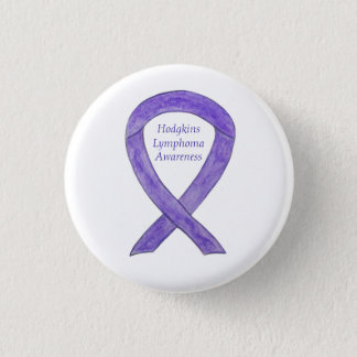 Hodgkins Lymphoma Violet Awareness Ribbon Button