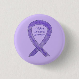 Hodgkins Lymphoma Violet Awareness Ribbon Button