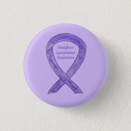 Hodgkins Lymphoma Violet Awareness Ribbon Button