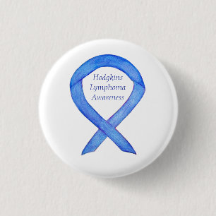 Hodgkins Lymphoma Violet Awareness Ribbon Button
