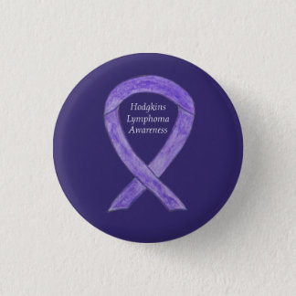 Hodgkins Lymphoma Violet Ribbon Custom Buttons