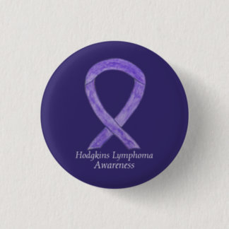 Hodgkins Lymphoma Violet Ribbon Custom Buttons