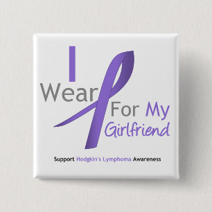 Hodgkin's Lymphoma Violet Ribbon For Girlfriend Button