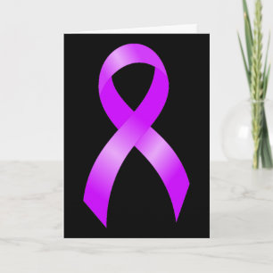 Hodgkins Lymphoma Violet Ribbon Letterpress Thank You Card