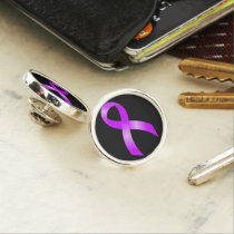 Hodgkins Lymphoma Violet Ribbon Pin