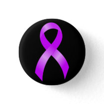 Hodgkins Lymphoma Violet Ribbon Pinback Button