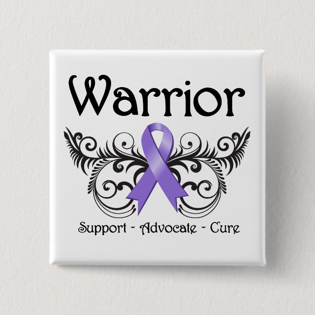 Hodgkins Lymphoma Warrior Scroll Pinback Button (Front)