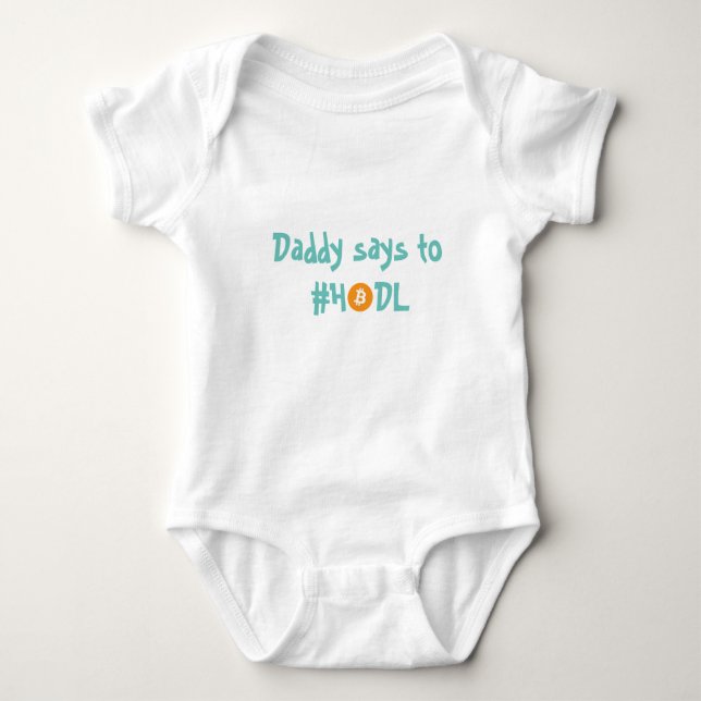 #HODL Bitcoin baby Baby Bodysuit (Front)