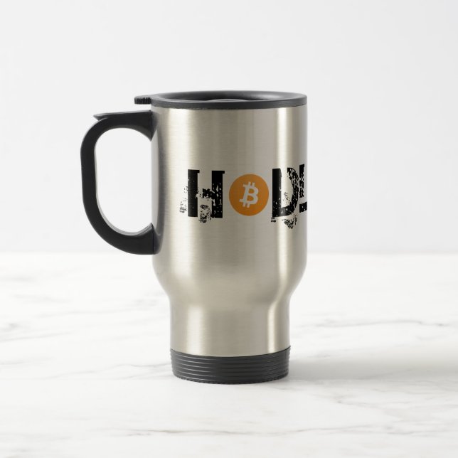 #HODL Bitcoin BTC Stainless Steel Mug (Left)