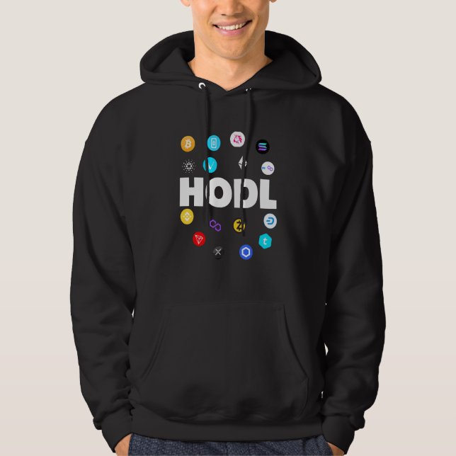Hodl Bitcoin Ethereum Cardano Xrp Cryptocurrency B Hoodie (Front)