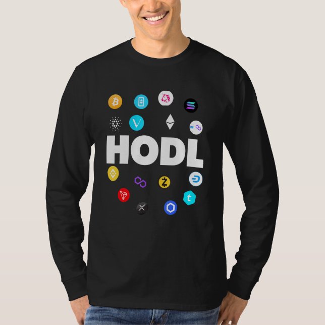 Hodl Bitcoin Ethereum Cardano Xrp Cryptocurrency B T-Shirt (Front)