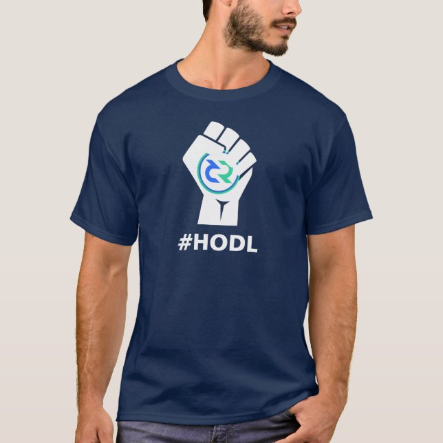 HODL Decred DCR Logo: White T-Shirt (Front)