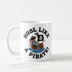 HODL Like a Pirate! – Stormy Crypto Sea Coffee Mug