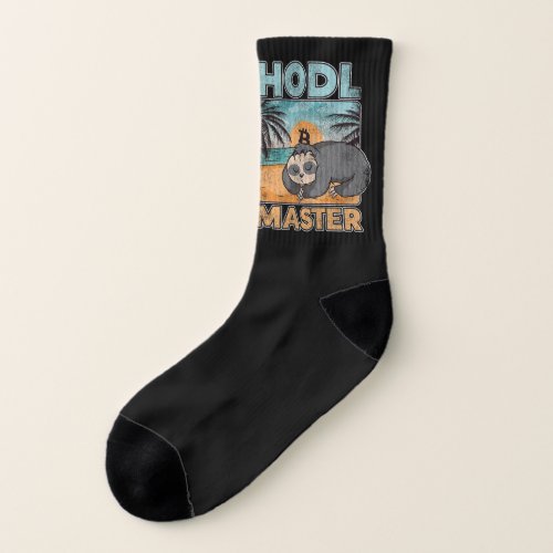 Hodl Master Funny Sloth Bitcoin Hodler BTC Gift Socks